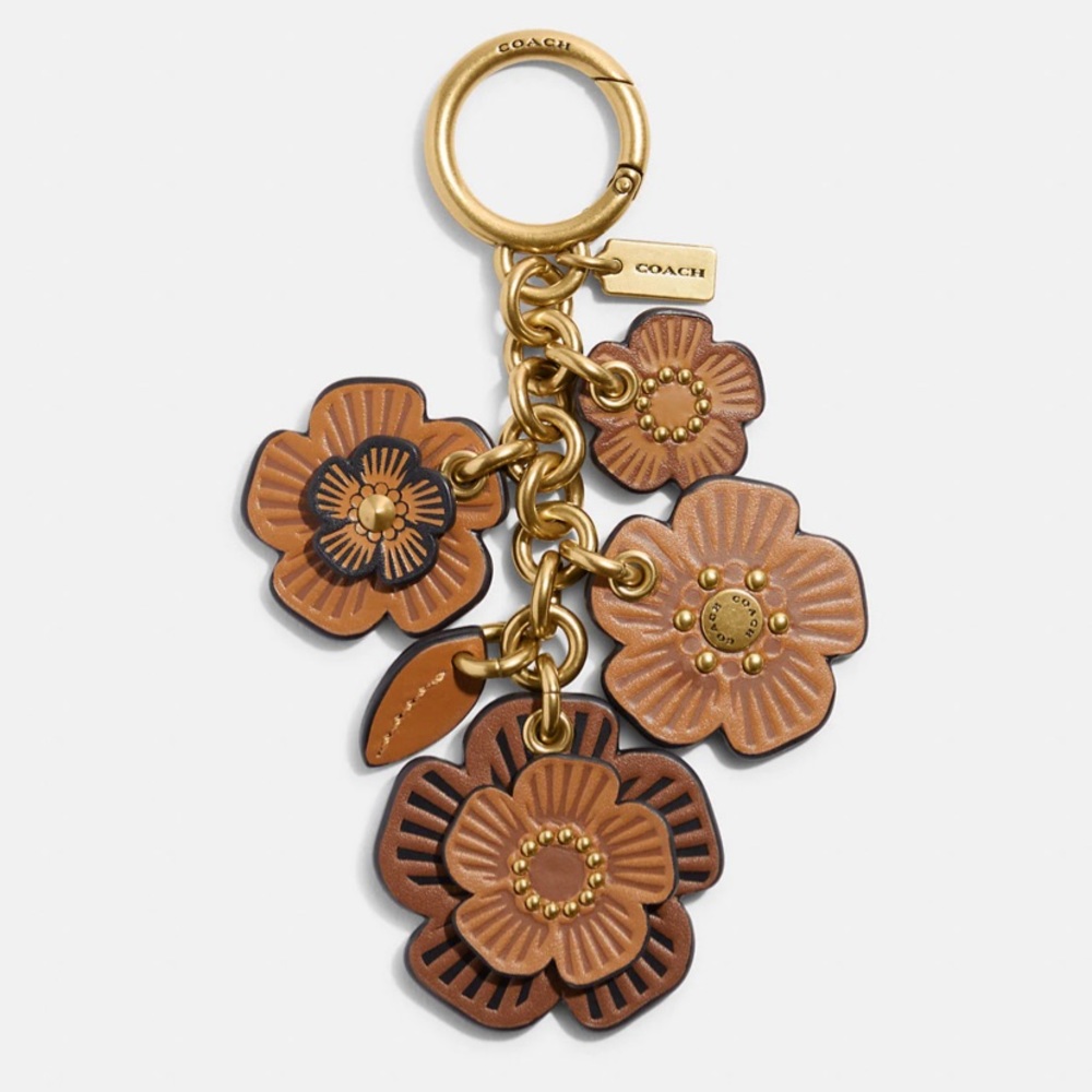 Coach Tea Rose Bag Charm Saddle